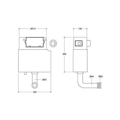 Cyclone 6/3Ltr Dual Flush Slimline Concealed Cistern